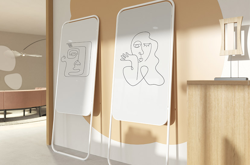 Chameleon, verrijdbaar whiteboard, mobiel whiteboard, Momentum