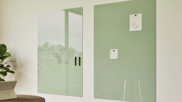 SatinTones whiteboards combineren een zachte uitstraling met krasbestendig keramisch staal voor een stijlvolle werkomgeving.