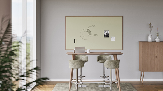 Chameleon Sharp Oak, Whiteboard, Whiteboard, Droog uitwisbaar bord, Groot whiteboard voor de muur, Randloos whiteboard
