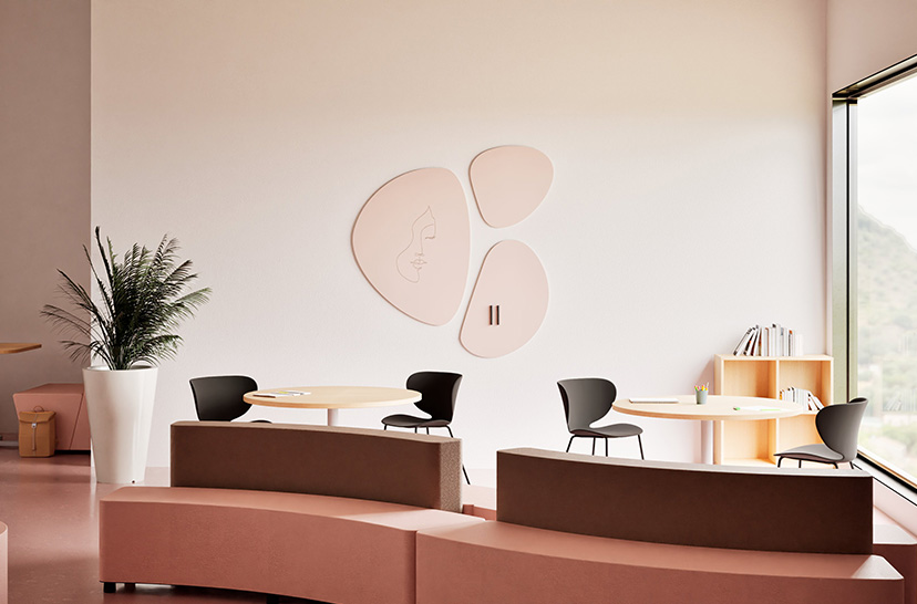 organisches Whiteboard, Pebbles Whiteboard, Whiteboard für Bildung, kratzfestes Whiteboard, magnetisches Whiteboard, Whiteboard mit SatinTones, farbiges Whiteboard, nachhaltiges Whiteboard, Schul-Whiteboard, Emaille-Stahl Whiteboard