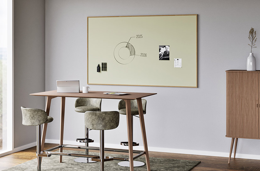 Chameleon Sharp Oak, Whiteboard, Whiteboard, Dry Erase Board, Large Whiteboard for Wall, Frameless Whiteboard