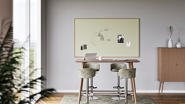 Chameleon Sharp Oak, Whiteboard, Whiteboard, Trockenlöschtafel, Großes Whiteboard für die Wand, Randloses Whiteboard